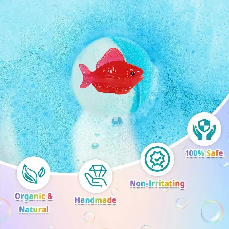 New 12PCS Ocean Toy Bath Salt Bombs, Bubble Bath Balls for Adults & Kids, Fun Educational Bath Toys Party Favor Set thumbnail 3