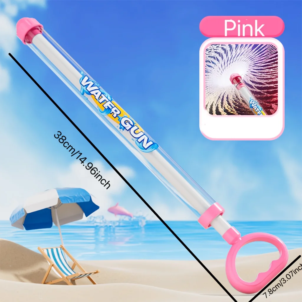 Pull-Type Water Gun, Clear Tube Squirt Shooter, Summer Water Toy for Beach, Pool, Drifting & Outdoor Party Activities thumbnail 6