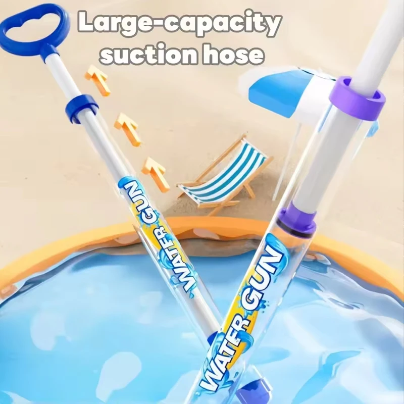 Pull-Type Water Gun, Clear Tube Squirt Shooter, Summer Water Toy for Beach, Pool, Drifting & Outdoor Party Activities thumbnail 3