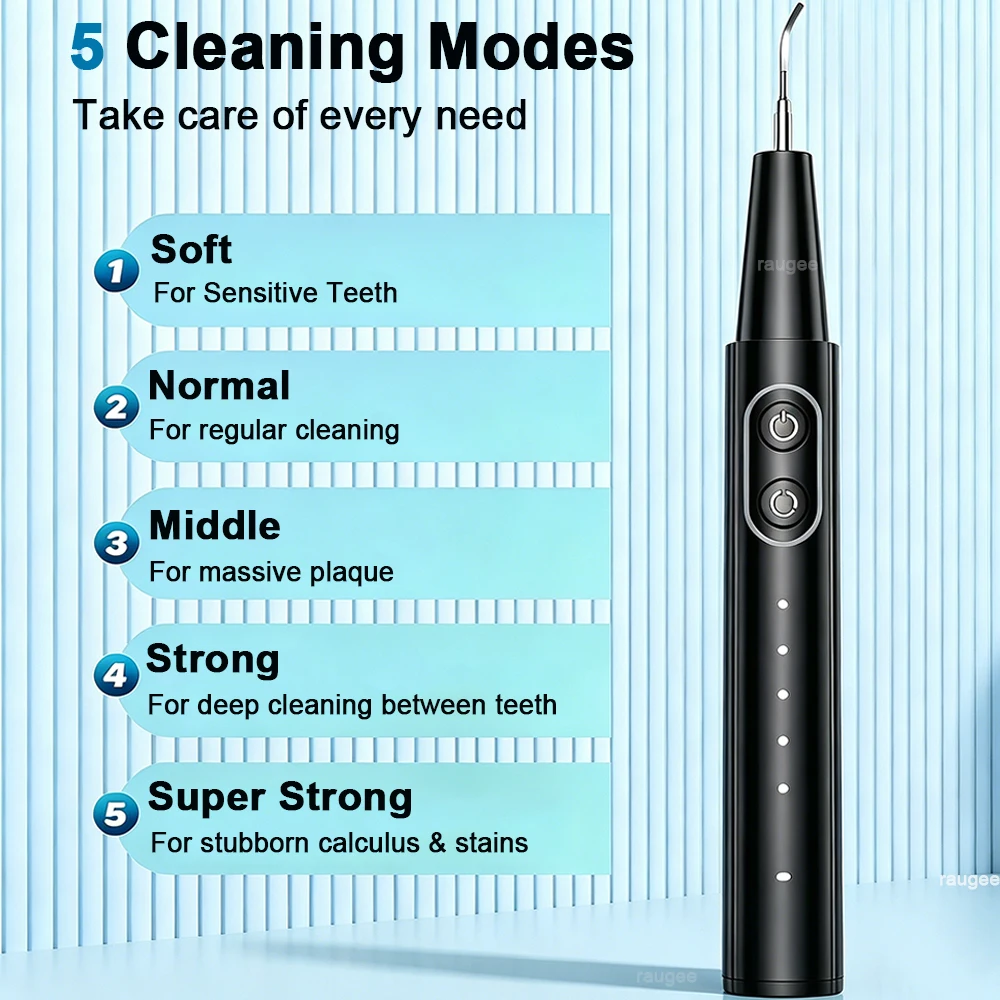 Electric Dental Calculus Remover Portable Teeth Tartar Eliminator Ultrasonic Plaque Cleaner Rechargeable Teeth Cleaning Scaler thumbnail 3