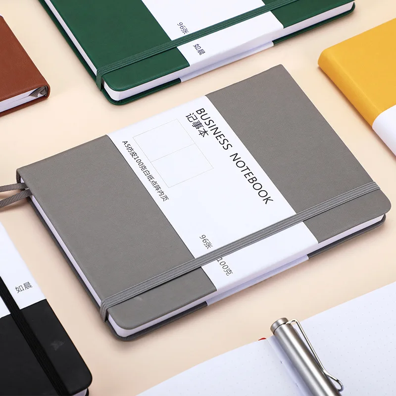 A5 Notebook 192 Pages Classic Journal Dotted Paper Hard Cover Business Creative Elastic Band Notepad Diary Student Stationery thumbnail 2