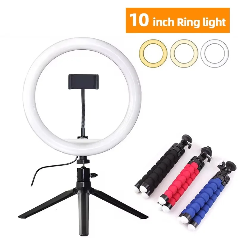 6/10/12 Inch Selfie Ring Light Photography Fill Lighting Ring Lamp With Tripod For Phone Video Recording Live Broadcast Selfie