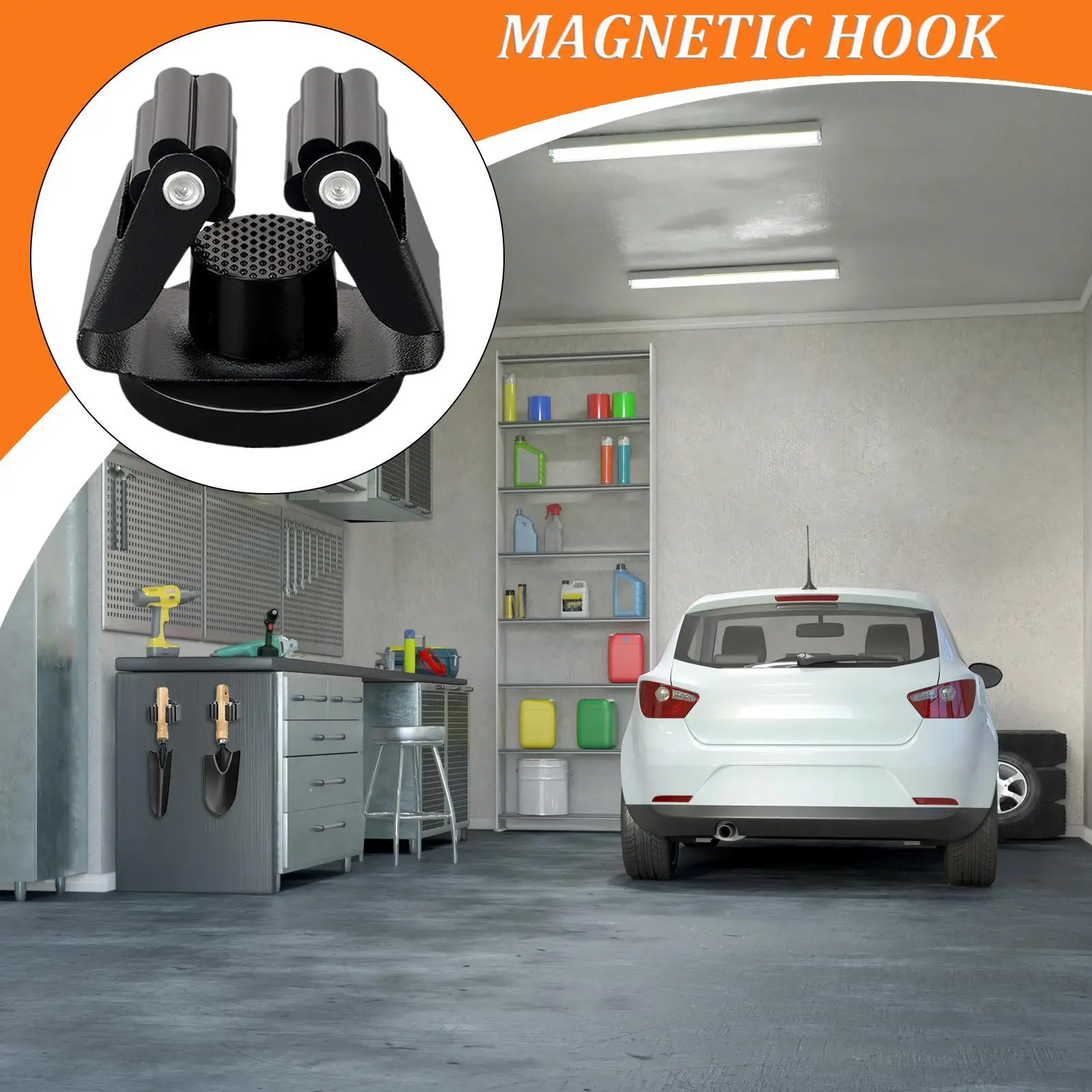 Magnetic Mop Broom Holder Broom Hanger Wall Mount save space Duty No Drilling Utility Rack for Home Garage Garden Laundry thumbnail 4