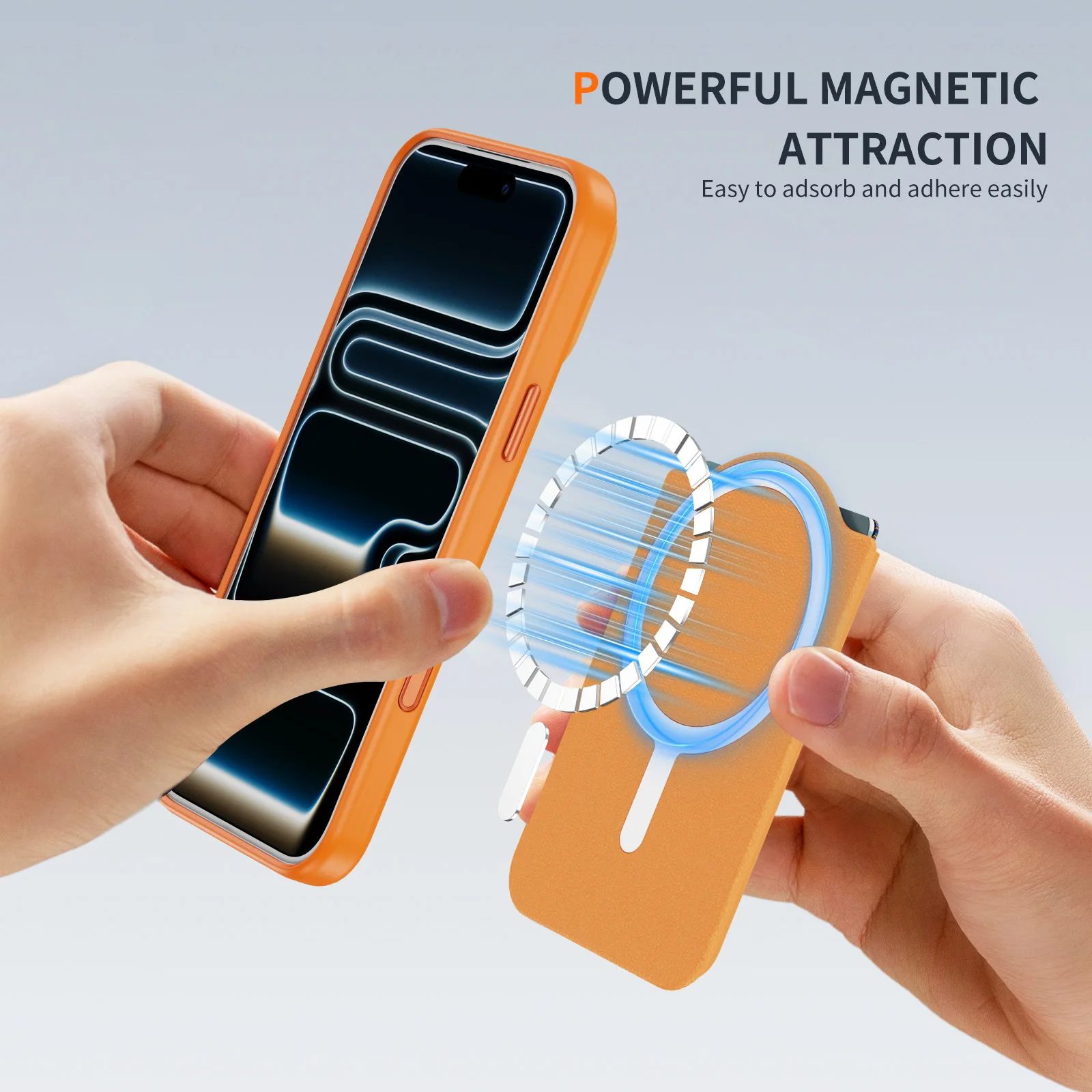 Magsafe Magnetic PU Leather Wallet, For Phone 17 16 15 14 13 12 Pro Max Fashion Card Holder Multi-functional Fold Stand Card Bag thumbnail 3