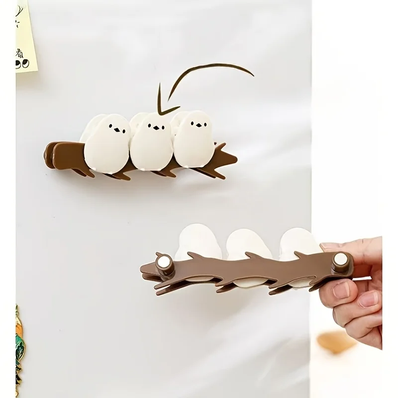 1 set/3pcs Adorable 3D Bird-shaped Magnetic Food Sealing Clips,Strong Magnetic Snack Bag Closers, Fridge Magnet Decorations thumbnail 5