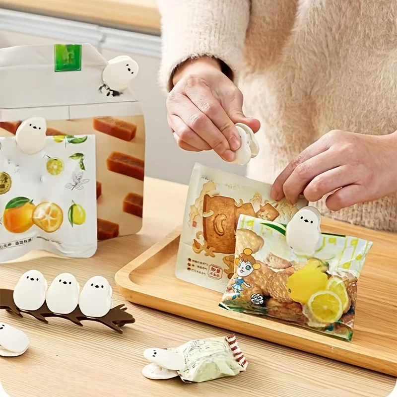 1 set/3pcs Adorable 3D Bird-shaped Magnetic Food Sealing Clips,Strong Magnetic Snack Bag Closers, Fridge Magnet Decorations thumbnail 2