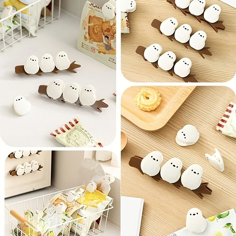 1 set/3pcs Adorable 3D Bird-shaped Magnetic Food Sealing Clips,Strong Magnetic Snack Bag Closers, Fridge Magnet Decorations thumbnail 6