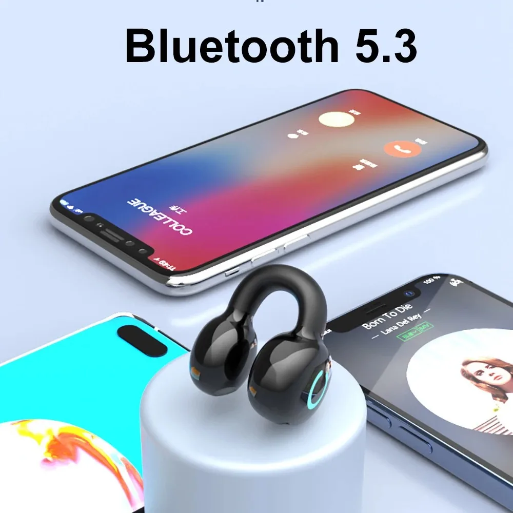 Wireless Single Bluetooth 5.3 Earphone Ear Clip Headphones TWS Wireless Headset HiFi Stereo Noise Reduction Earbud for Music thumbnail 4
