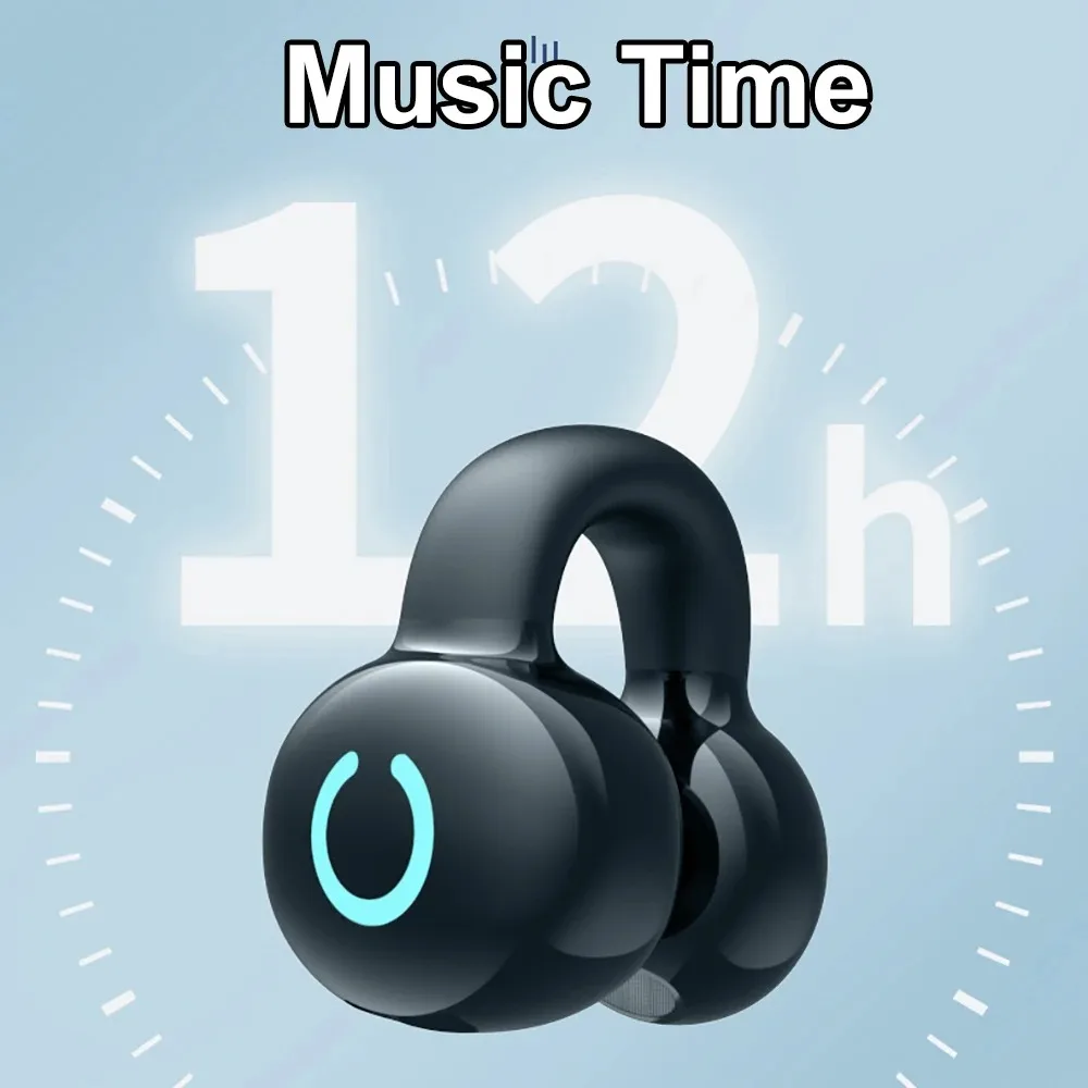 Wireless Single Bluetooth 5.3 Earphone Ear Clip Headphones TWS Wireless Headset HiFi Stereo Noise Reduction Earbud for Music thumbnail 2