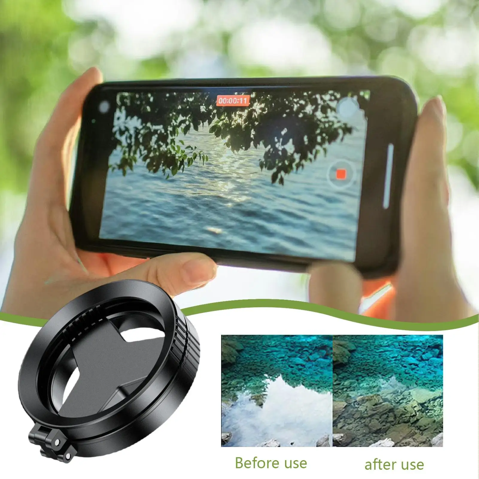 Magnetic Phone Filter Lens 52mm phone lens filter adapter mount Rotatable Camera Accessory for Smartphone Landscape Architecture