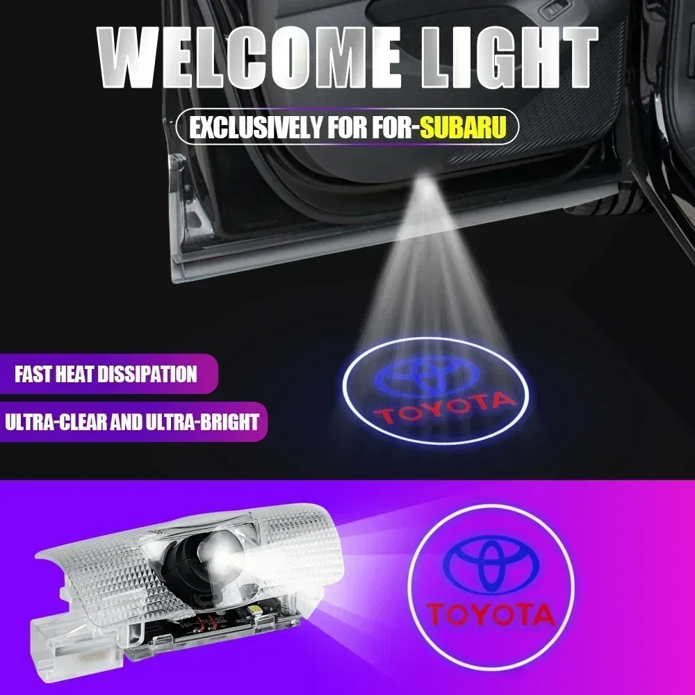 2PCS Car LED Welcome Lamp with Toyota Logo Door Ghost Shadow Light Laser Projector for Toyota PRADO Camry Corolla Rav4 Prius thumbnail 3