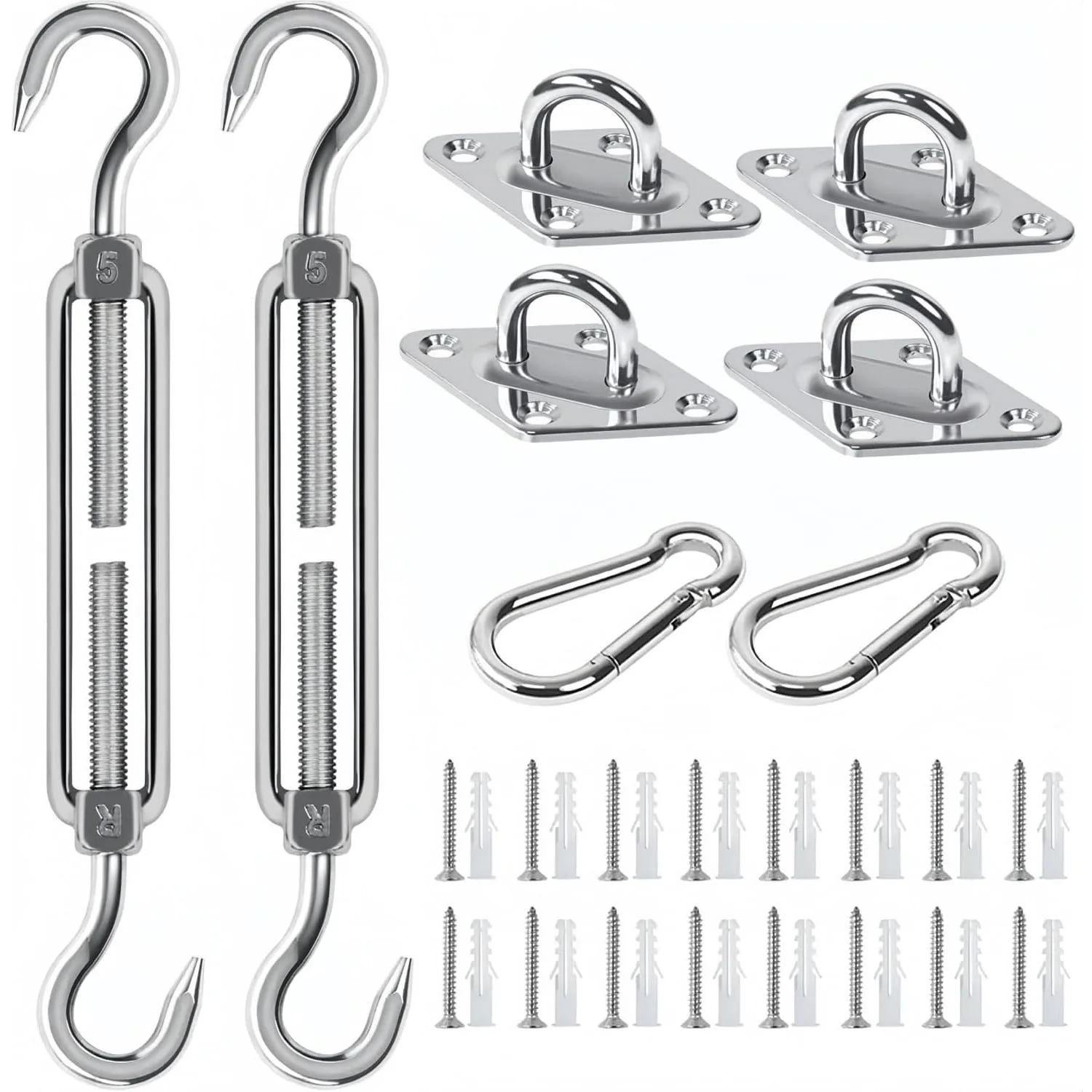 Sun Shade Sail Stainless Steel Fixing Kit Garden Patio Awning Canopy Accessory