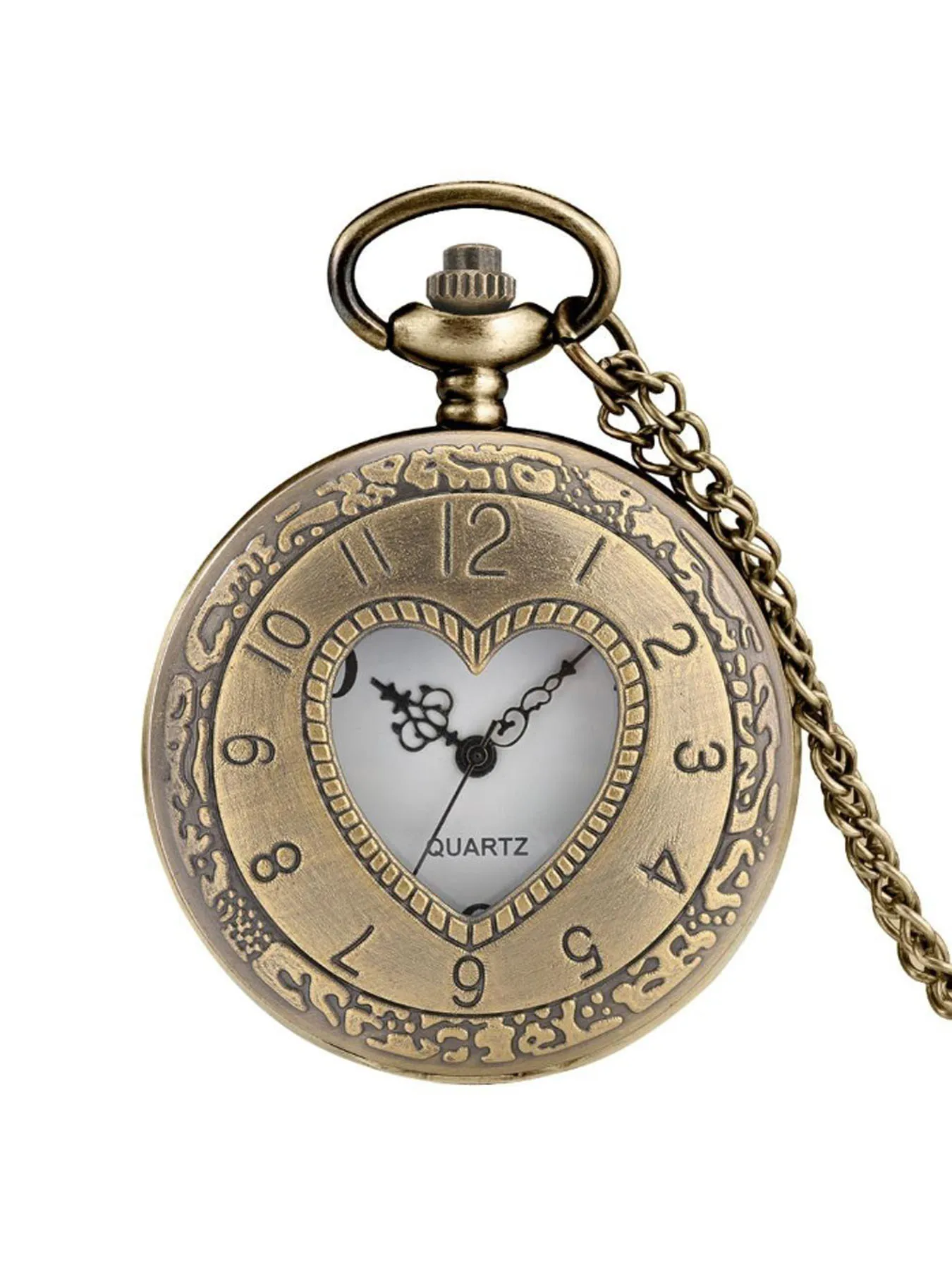 Personalized hollowed out retro pocket watch flip quartz watch creative dial retro pocket watch for men and women thumbnail 2