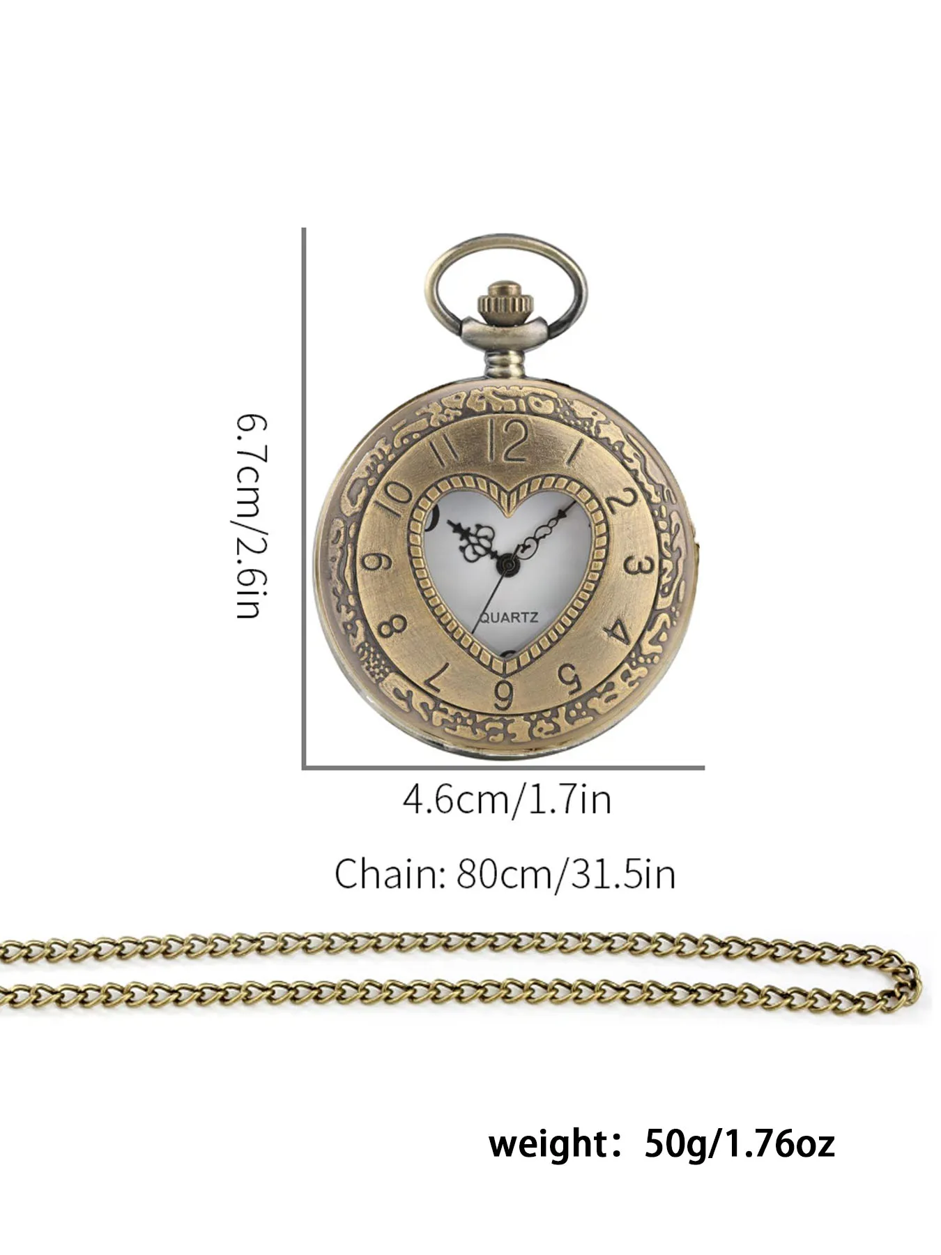 Personalized hollowed out retro pocket watch flip quartz watch creative dial retro pocket watch for men and women thumbnail 3