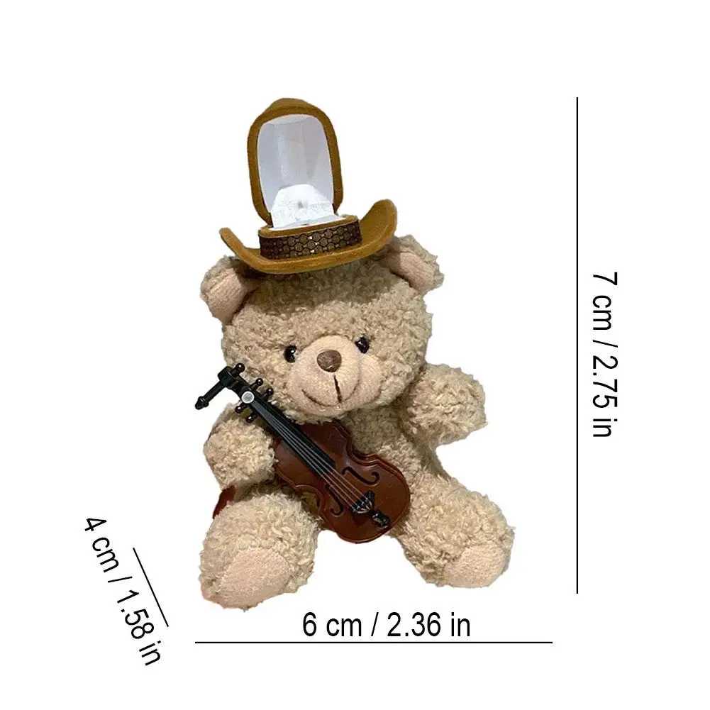 West Highland Dog Plush Doll Ring Display Box Jewelry Cute Violin Brown Bear Surprise Proposal Ring Gift Box Ring Holder thumbnail 6
