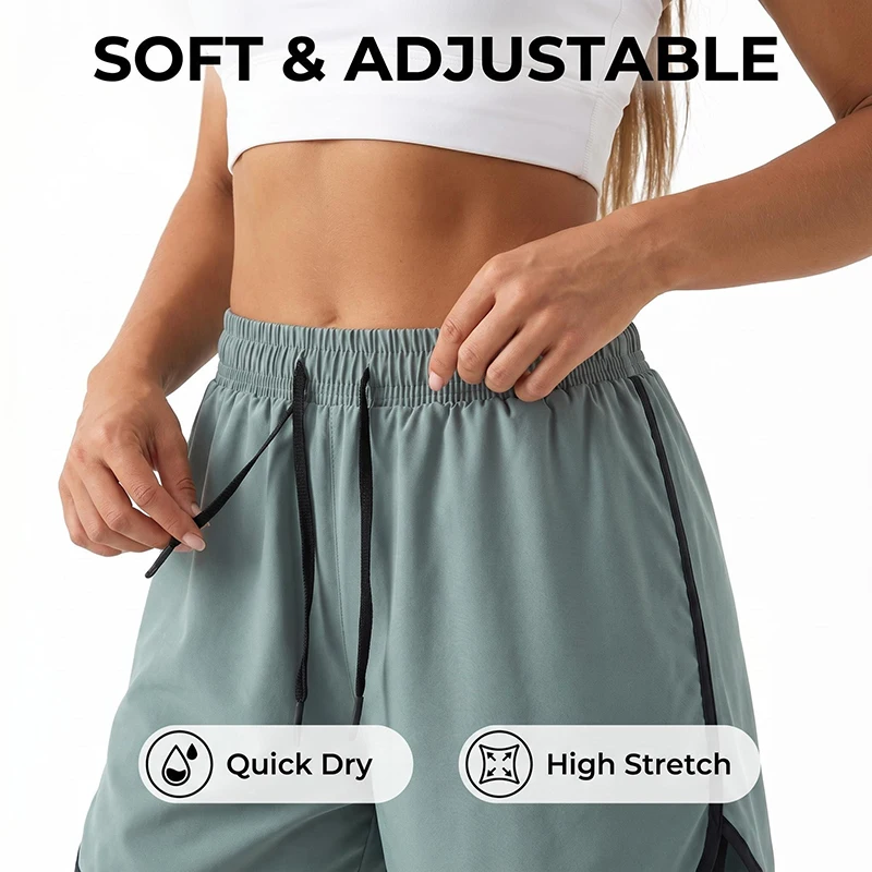 CHRLCK EU/US Size Unisex Running Shorts Summer Quick Drying Women Trousers Ice Silk Gym Fitness Jogging Short Outdoor Sport thumbnail 4