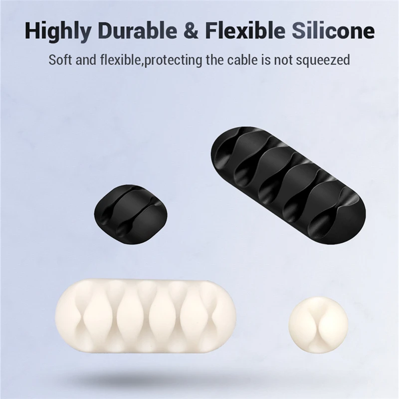 1/3PCS Self-adhesive Wire Fixer Cable Organizers Cable Holder Silicone Data Lines Desktop Management Mouse Headphone Cable Clips thumbnail 6