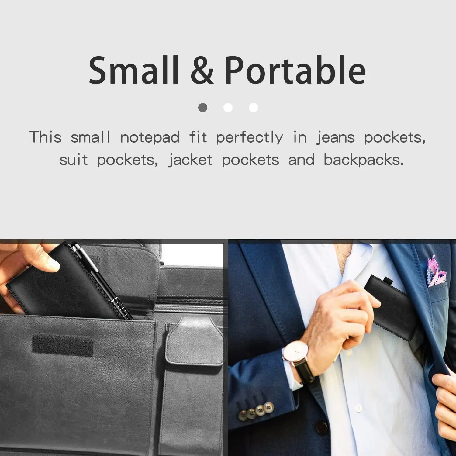 Mini A7 Leather Cover Notebook, Portable Pocket Notepad Diary, Perfect for Business Memos, Office & School Use thumbnail 4