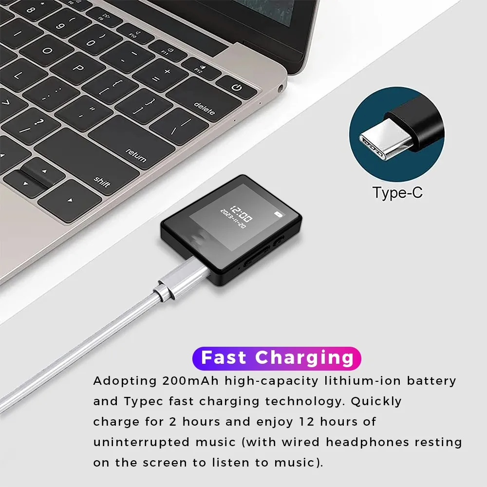 HiFi Sound Bluetooth5.0 Portable MP3 Player Sport Walkman Student Walkman 1.8 Inch Screen with FM Radio E-Book MP3 Player thumbnail 4