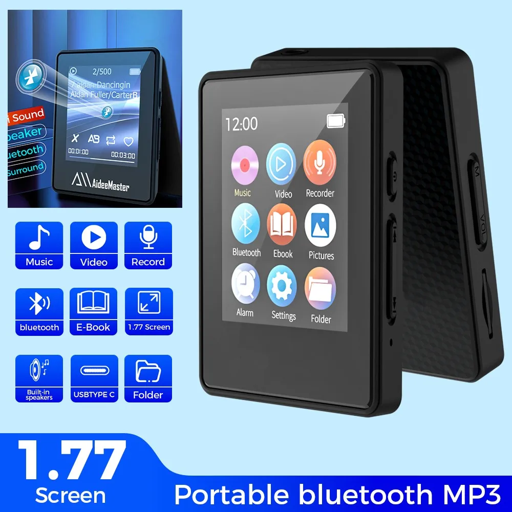 HiFi Sound Bluetooth5.0 Portable MP3 Player Sport Walkman Student Walkman 1.8 Inch Screen with FM Radio E-Book MP3 Player thumbnail 3