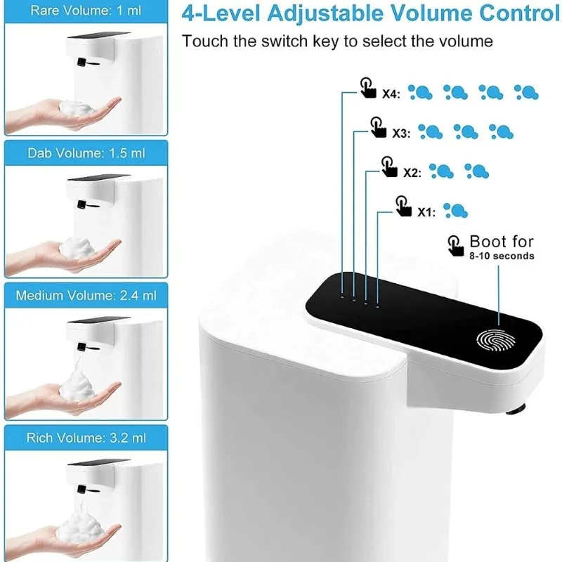 Automatic Smart Touchless Hand Wash Machine 350ml Infrared Sensing Auto Foam Dispenser Feature-Rich Lotion Shampoo Container thumbnail 2