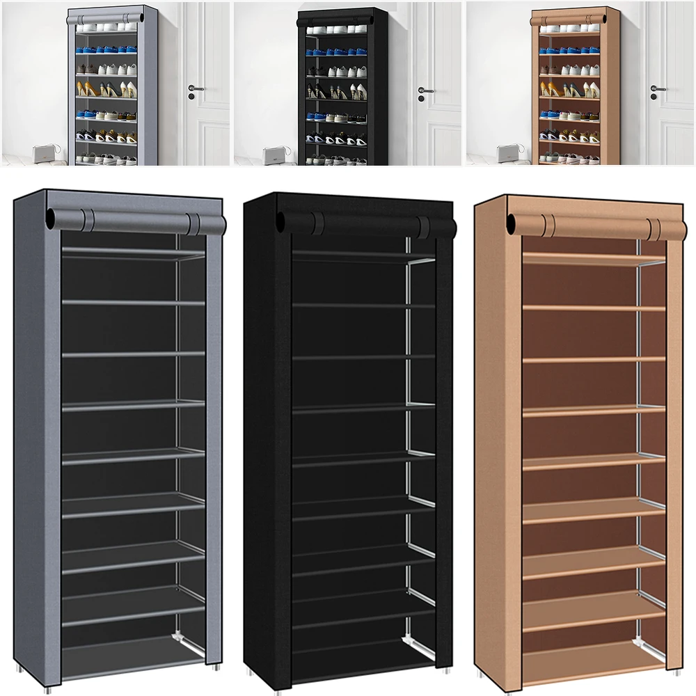 9 Layers Shoe Cabinet Nonwoven Shoe Rack Dustproof Organizer Space-Saving Home Storage Cabinet for Entryways, Hallways