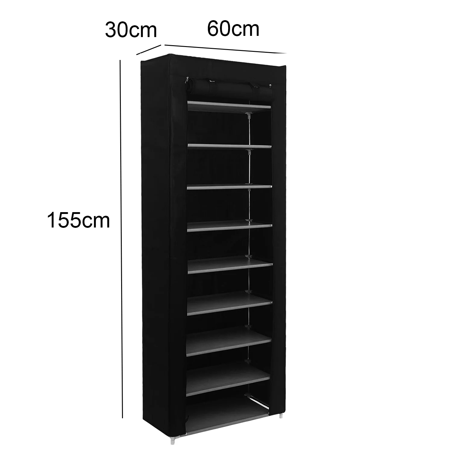 9 Layers Shoe Cabinet Nonwoven Shoe Rack Dustproof Organizer Space-Saving Home Storage Cabinet for Entryways, Hallways thumbnail 6