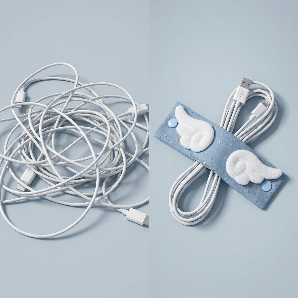 Fabric Cable Organizer Buckle Portable Travel Winder Earphone Charging Cord Storage Clip thumbnail 4