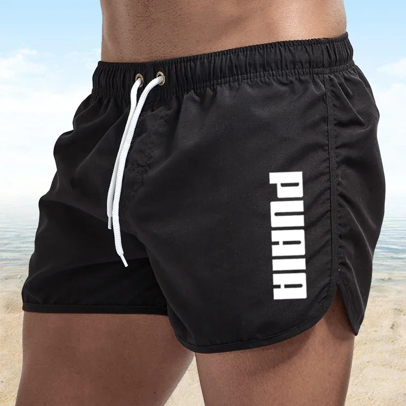 New Hot Summer Swim Trunks Sport Gym Running Shorts Male Beachwear Luxury Beach Shorts Quick Dry Mens Siwmwear Board Briefs thumbnail 2