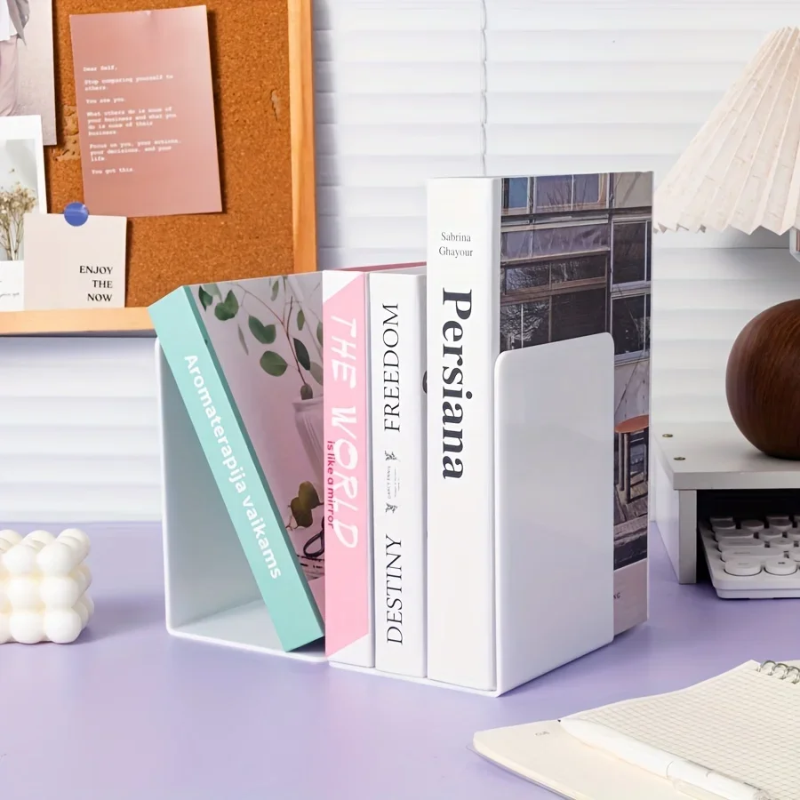 2/4pcs Set Clear Acrylic Bookends - Desktop Display Stands for Office, Home & Retail Use, Book Storage,simple bookshelves thumbnail 5