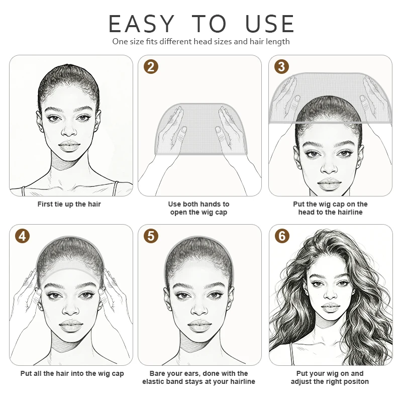 Wholesale Black Snood Nylon Hairnet Materials For Wigs Making Streching Elastics Mesh Cap For Women Wig Liner Accessories thumbnail 6