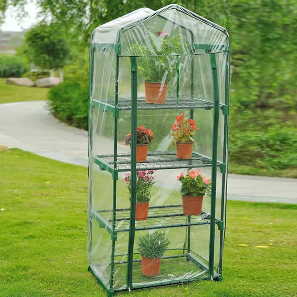 PVC Plant Cover Transparent Garden Warmer Cover Warming Shed for Balcony Terrace Rainproof Cold Protection for Outdoor Plants thumbnail 4