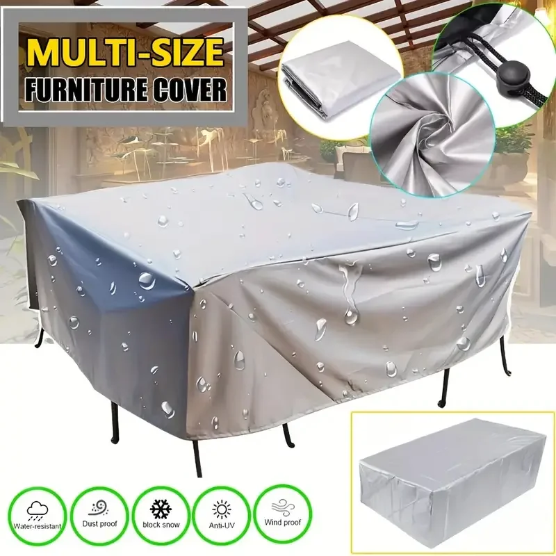 219 Sizes of Patio Furniture Covers, Table and Chair Covers, Waterproof, Dustproof, UV-proof 210D Oxford Cloth Protective Cover thumbnail 4