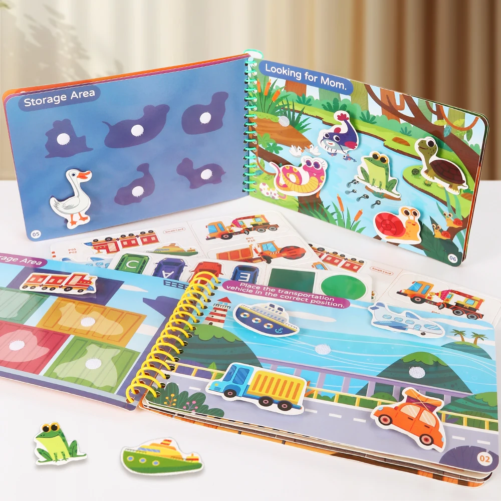 Children Quiet Busy Book 4 Themes Cartoon Travel Sticker Books Kids DIY Sticker Educational Game Montessori Paste Book Toy Gifts thumbnail 3