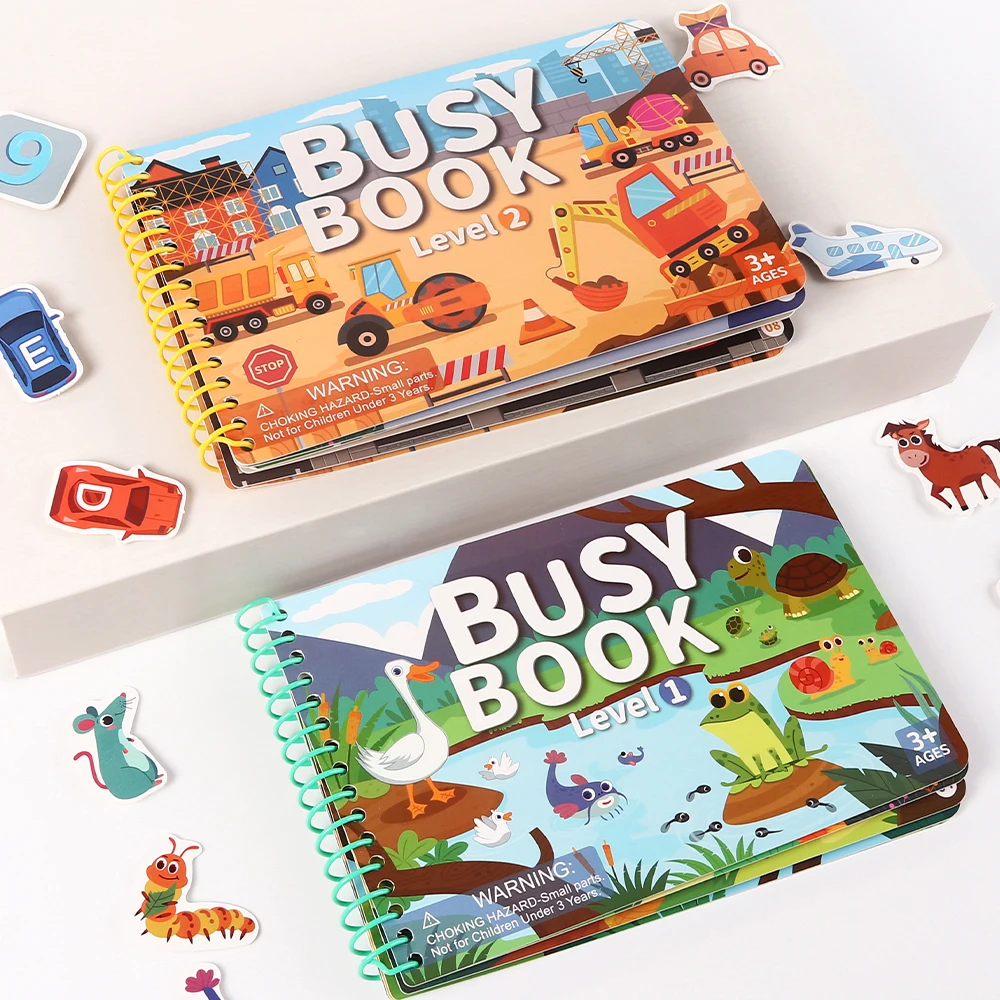 Children Quiet Busy Book 4 Themes Cartoon Travel Sticker Books Kids DIY Sticker Educational Game Montessori Paste Book Toy Gifts thumbnail 4