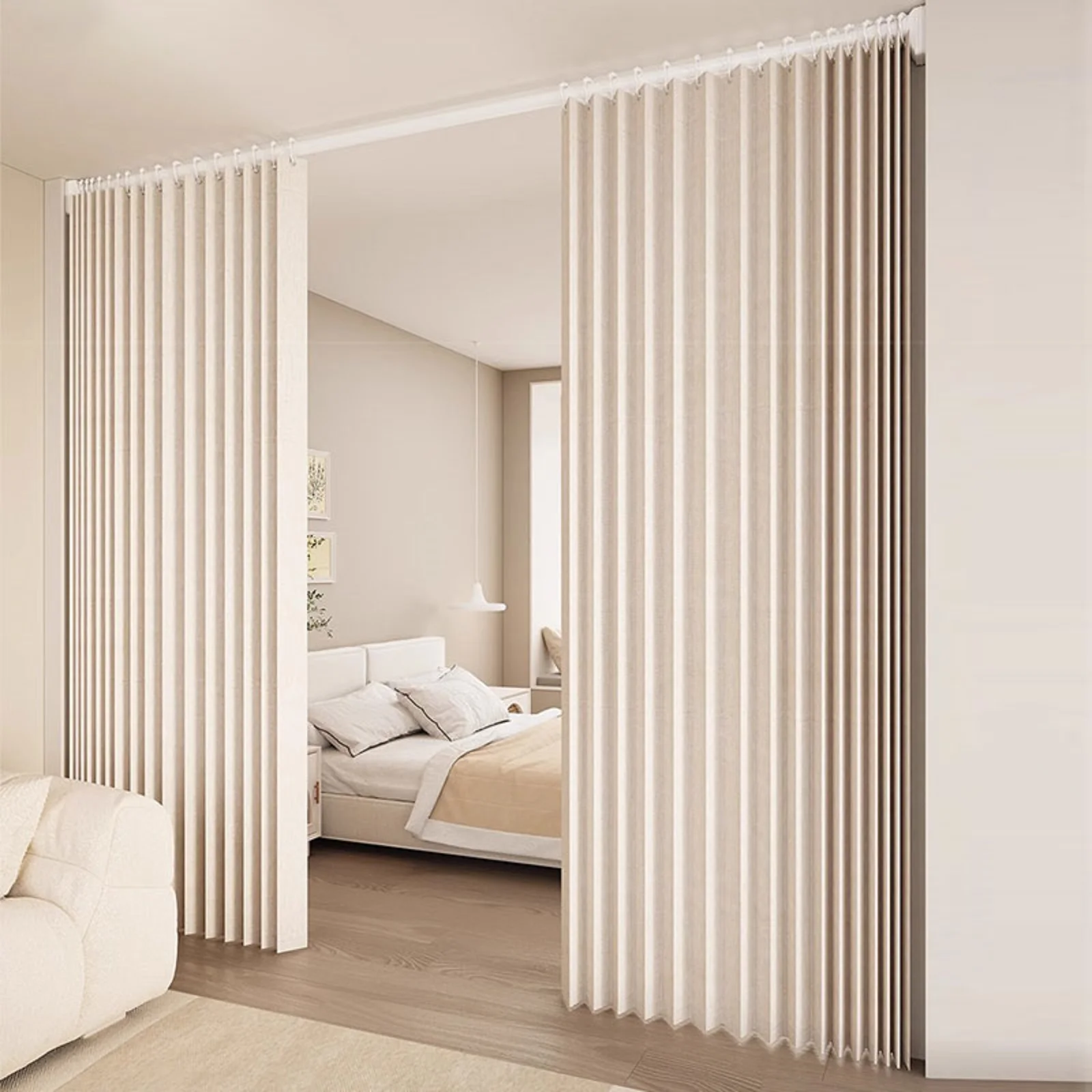 Room Divider Curtain Privacy Partition Panel for Bedroom Living Room Studio Apartment Closet and Loft Space