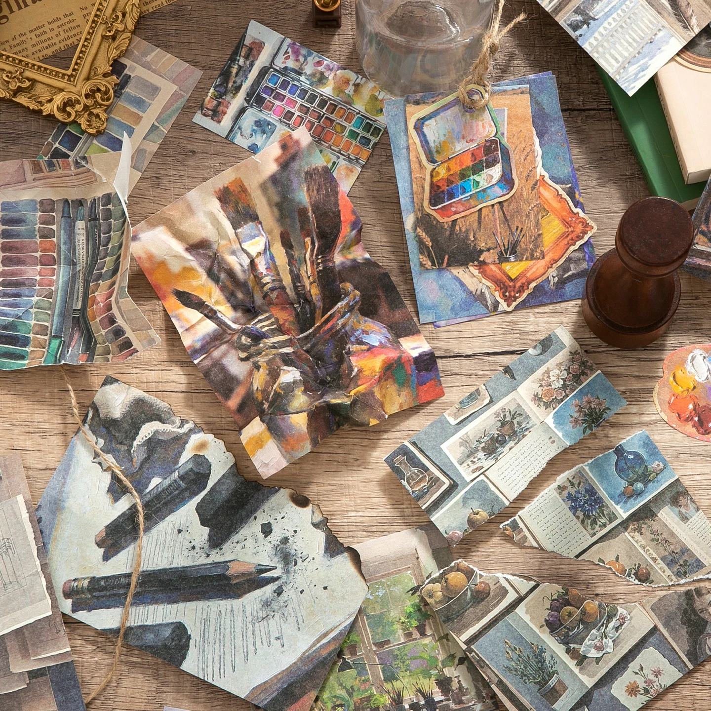 100 sheet Creative Scrapbook Vintage Materials Paper Combo Kit DIY Junk Journal Collage Photo Album Retro Art paper thumbnail 3
