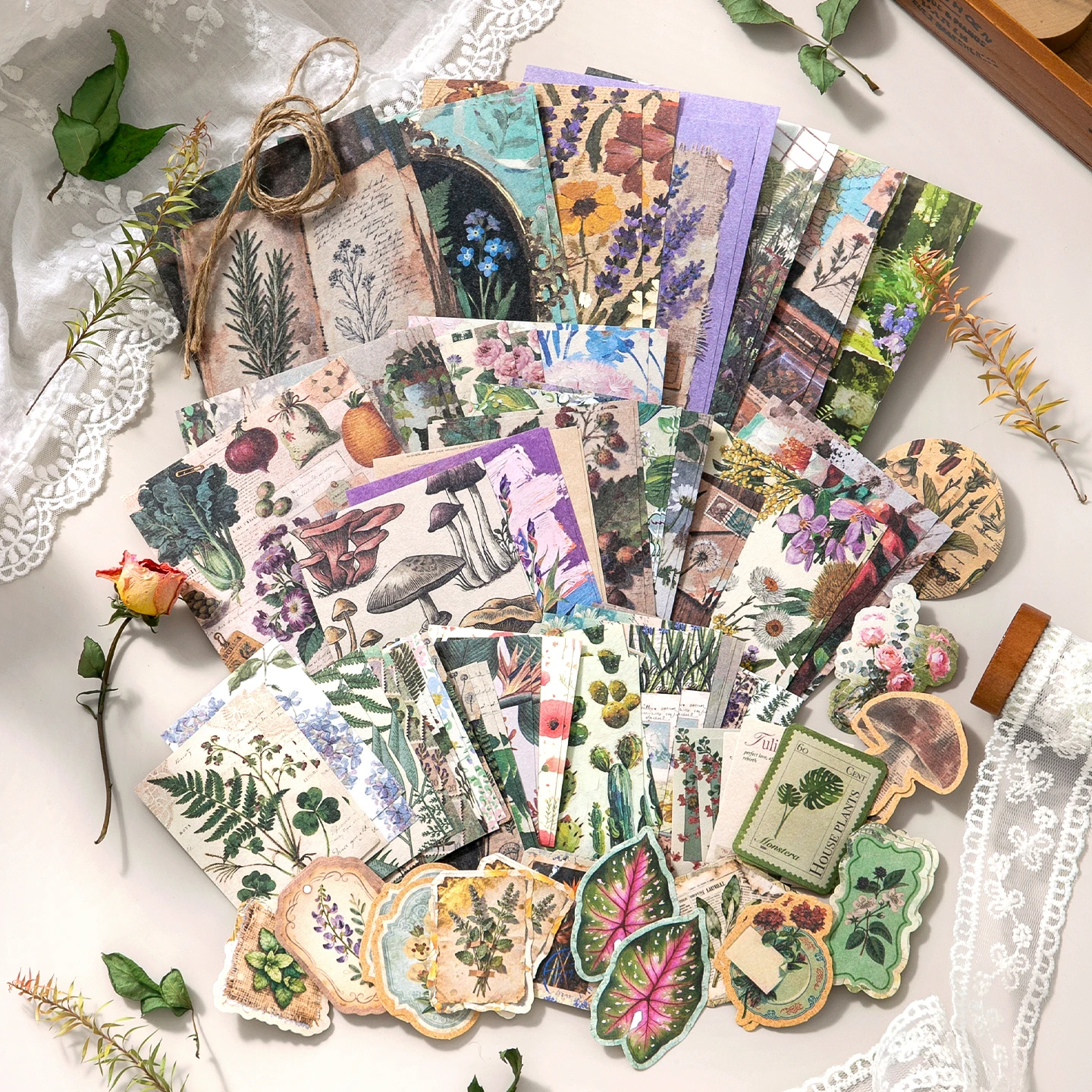 100 sheet Creative Scrapbook Vintage Materials Paper Combo Kit DIY Junk Journal Collage Photo Album Retro Art paper thumbnail 2