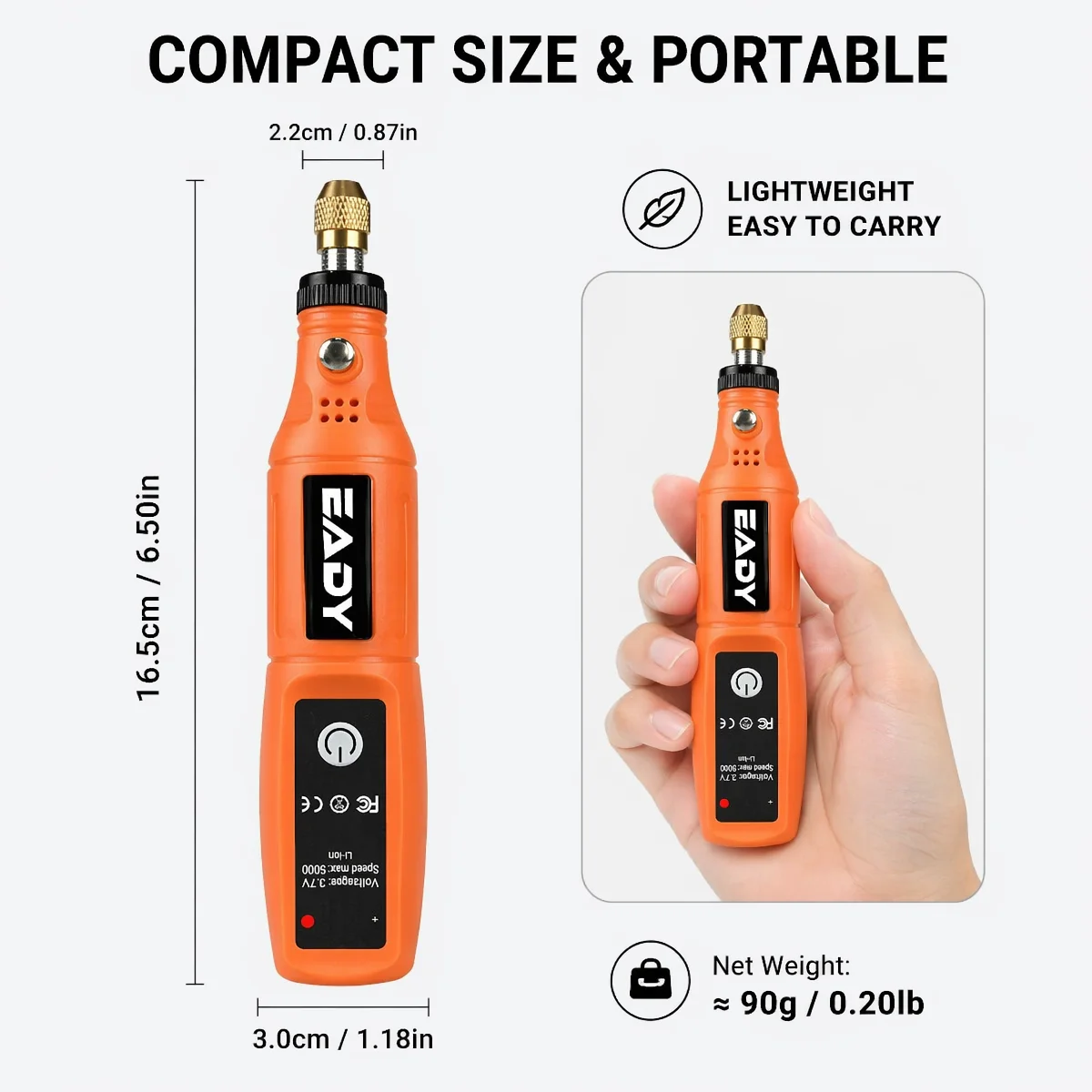 EADY 5-Speed Multifunctional USB Electric Rotary Tool, Mini Drill & Engraving Kit, Cordless DIY Hand Tools – Perfect for Sanding thumbnail 6