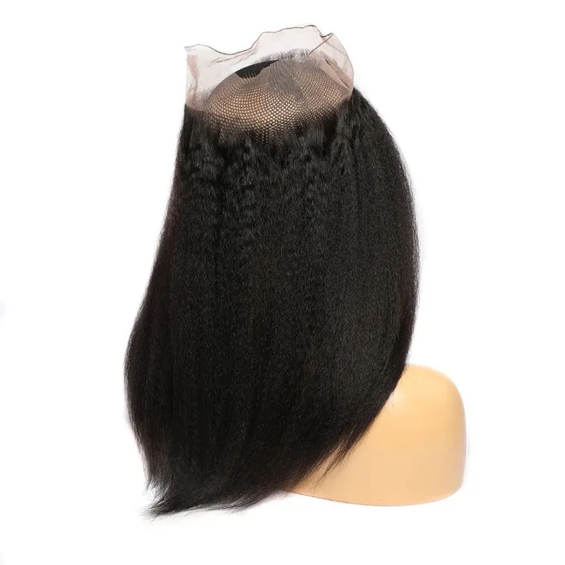 Kinky Straight Lace Closure Human Hair 2x6 4x4 5x5 HD Lace Closure Yaki Straight 13x4 13x6 Full Lace Frontal with 360 Lace thumbnail 6