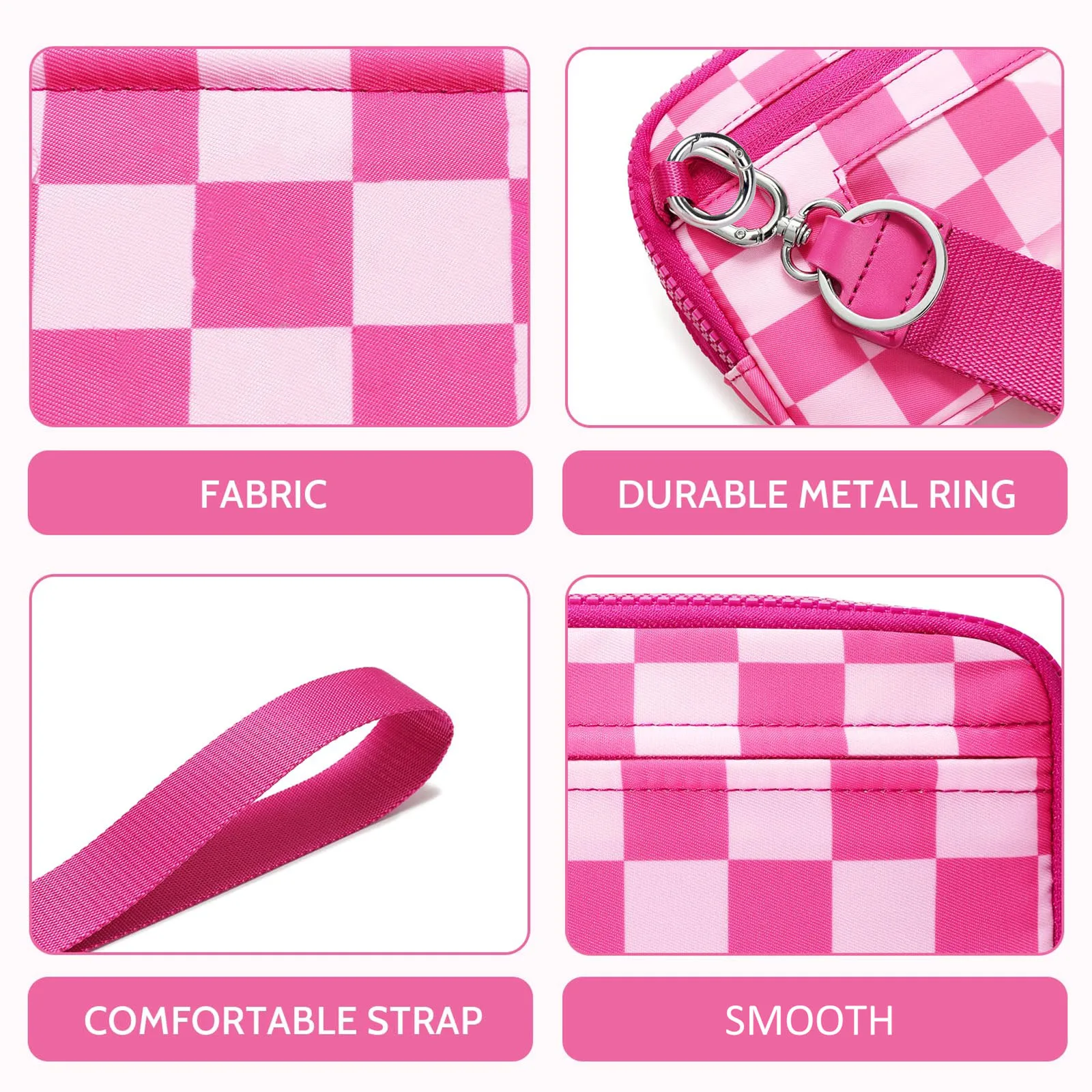 DOYOGI Wristlet wallets for women Nylon Quilted Wallet with 3 Zippers,Travel Credit Card,Holder Cell Phone Organizer,coin purse thumbnail 4
