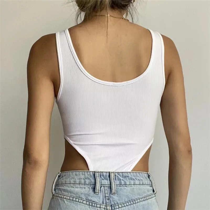 Summer Tanks Tops sexybodysuit woman nighty Sleeveless Slim Y2K Bodysuit Cheap Clothes Hot White  Corset Bodysuits Women Tees thumbnail 2