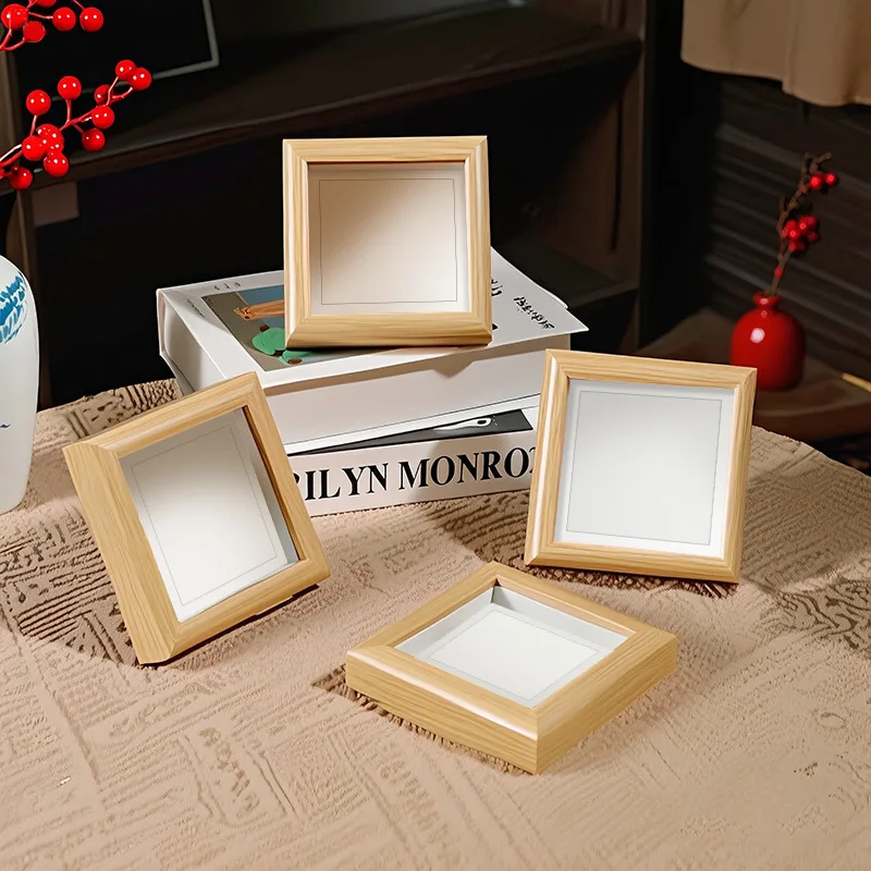 Wooden photo frame, DIY creative desktop photo frame display, living room bedroom, office desk photo frame decoration thumbnail 6