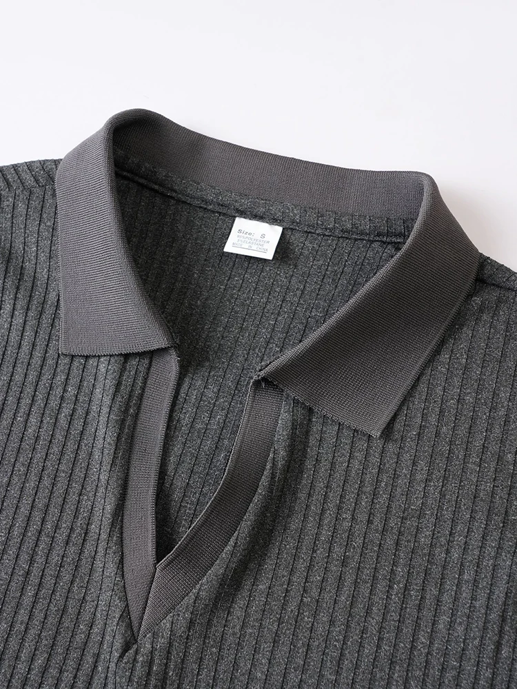 Fashionable Mens Turn-down Collar Vest Shirts Men Sleeveless Solid Color Ribbed Tank Tops Mens Spring Summer Casual Camisoles thumbnail 5