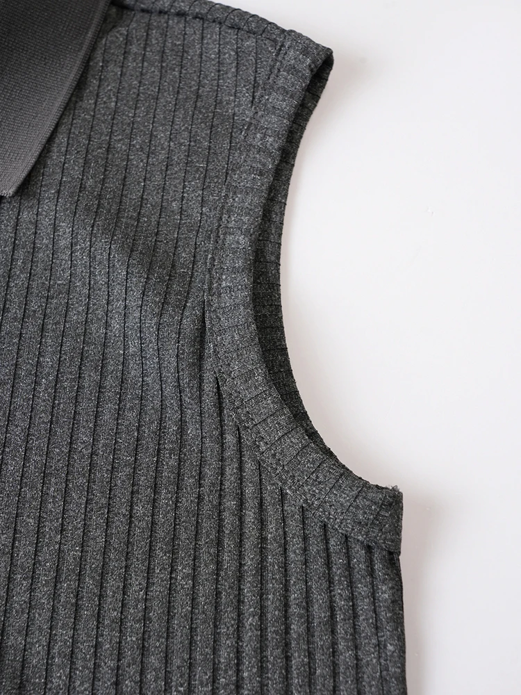 Fashionable Mens Turn-down Collar Vest Shirts Men Sleeveless Solid Color Ribbed Tank Tops Mens Spring Summer Casual Camisoles thumbnail 6