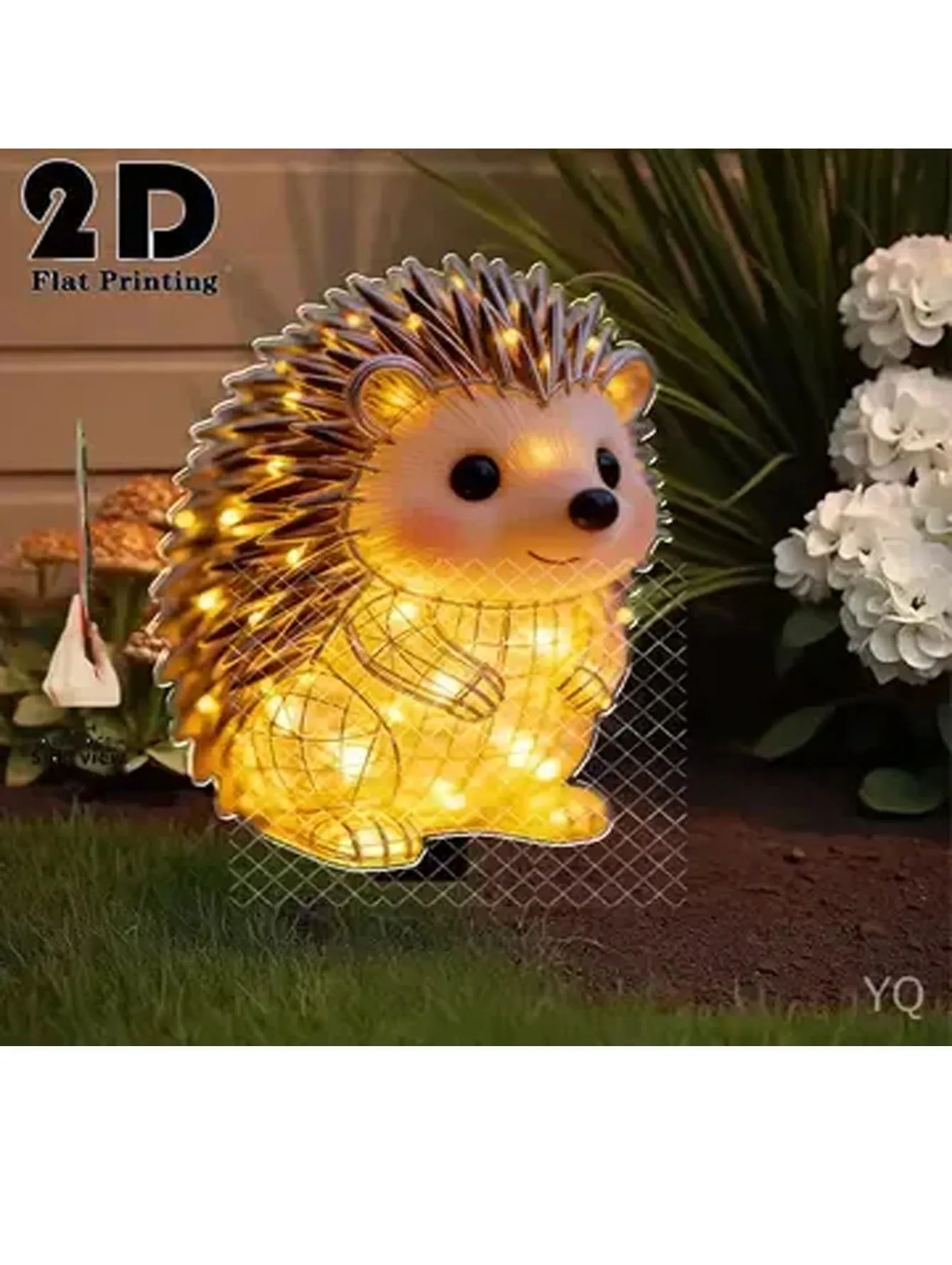 2D luminous hedgehog garden ground plug, outdoor lawn & flower bed decor. Perfect for courtyards, bonsai and holiday gifts. thumbnail 5