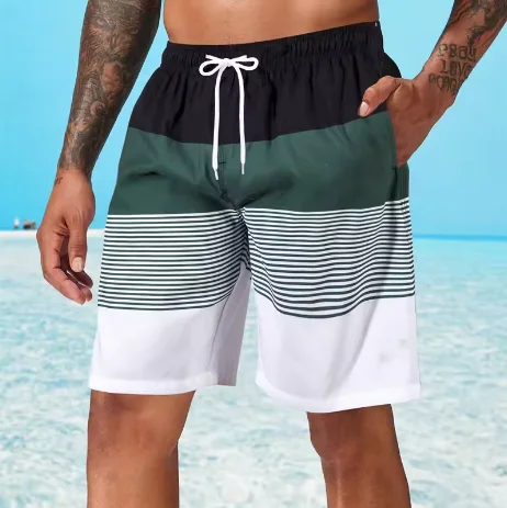 Sea Beach Casual Classic Stripe Beach Shorts For Men Loose Breathable Quick Dry Sport Board Short Summer Fashion New Short Pant thumbnail 5