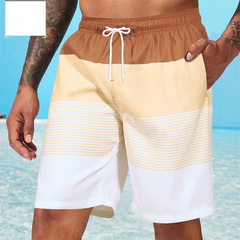 Sea Beach Casual Classic Stripe Beach Shorts For Men Loose Breathable Quick Dry Sport Board Short Summer Fashion New Short Pant thumbnail 3