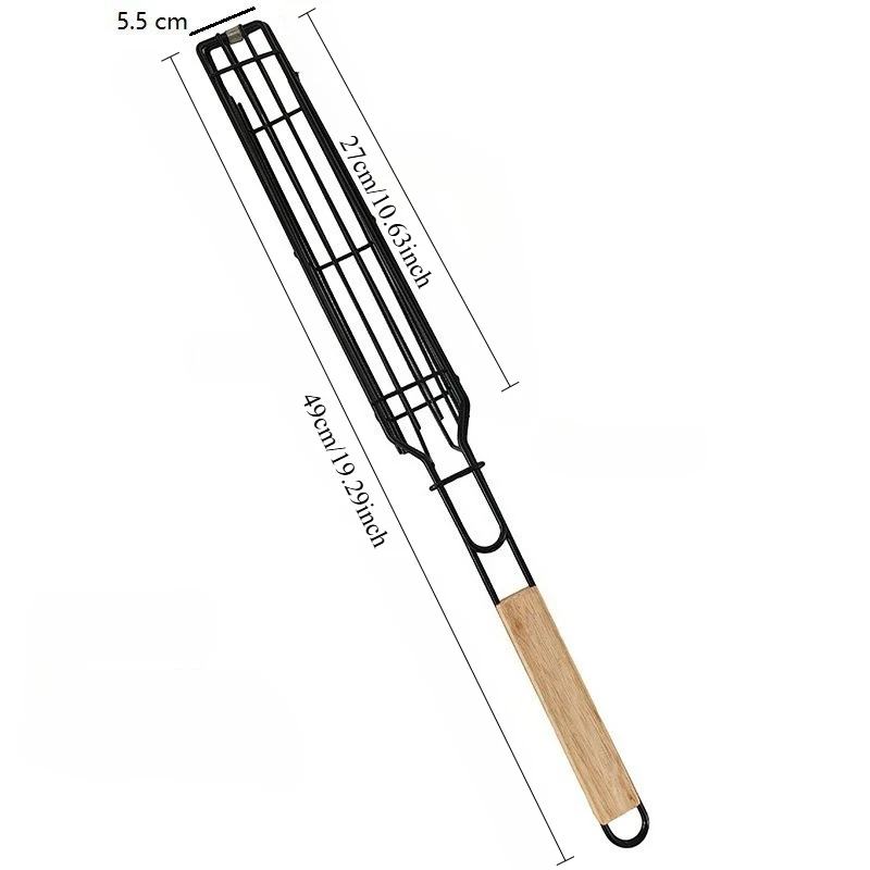 Portable BBQ Grilling Basket Nonstick Barbecue Grill Basket Tools Grill Mesh thumbnail 2