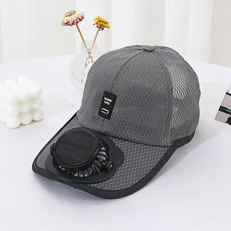 Breathable Sunhat with Solar Fan Sun Block Baseball Hat with Solar Fan USB Charging Fan Outdoor Sunhats Sunscreen Sunshade Hats thumbnail 6